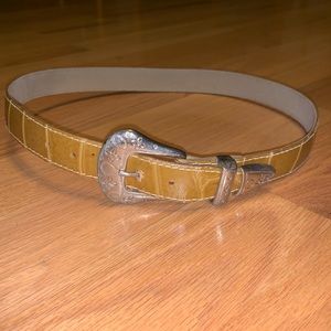 Light Brown Alligator Leather Pattern Belt